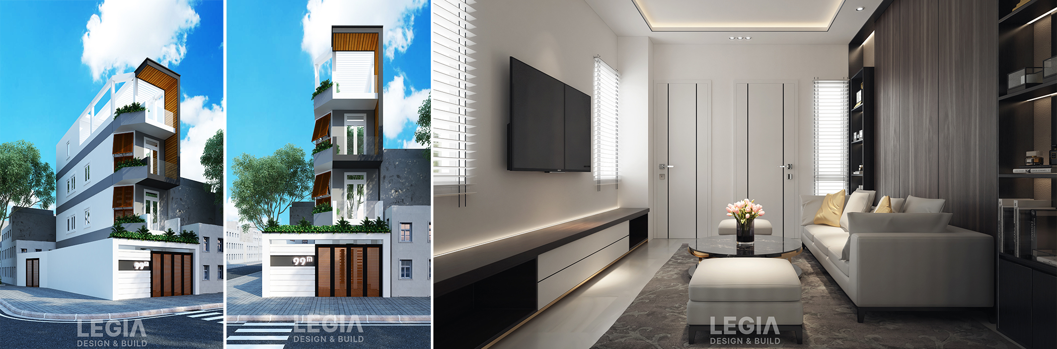 Một trong các dự án nhà phố của LEGIA Design & Build đã triển khai